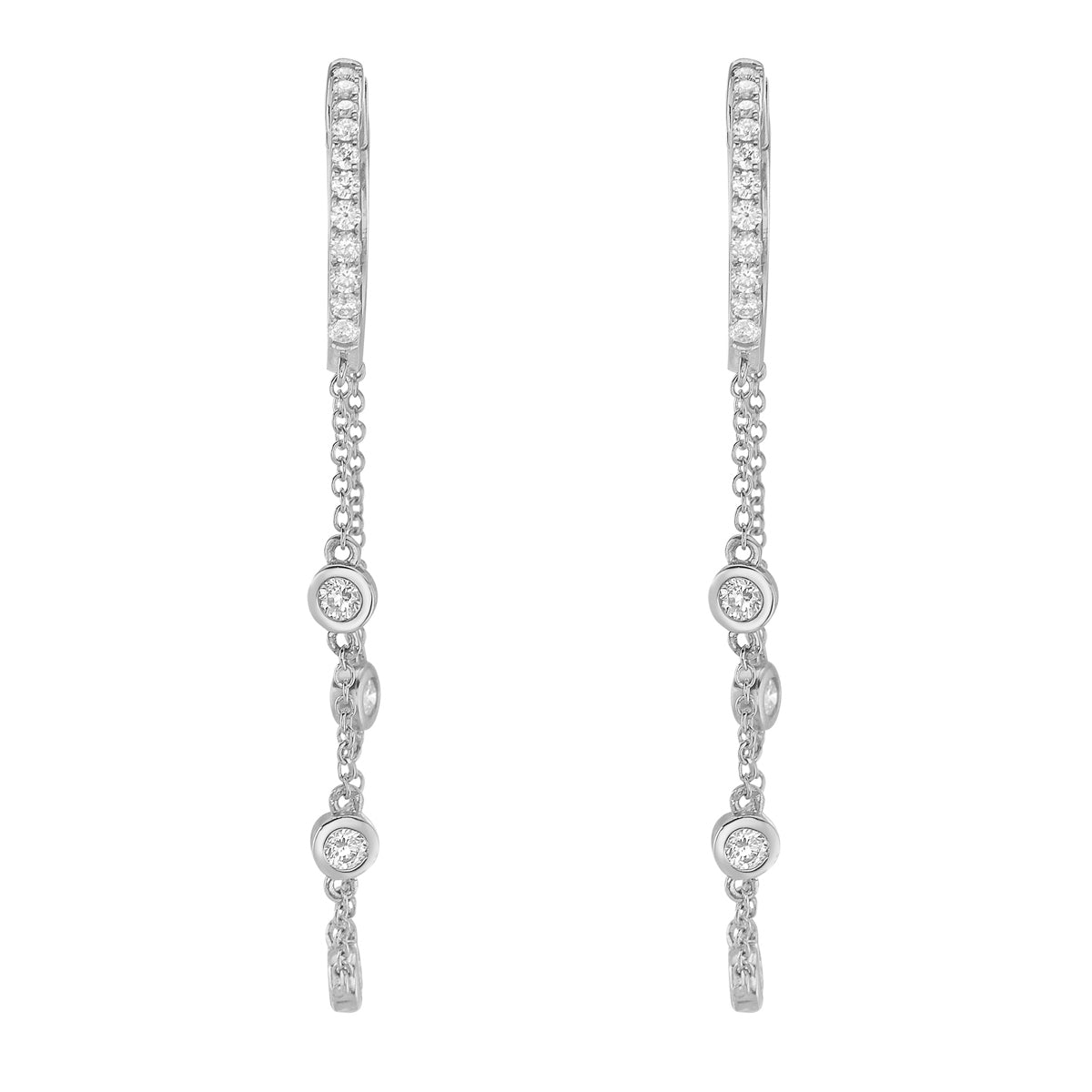 Earrings 14KW/3.0G 8RD-0.30CT 22RD-0.21CT