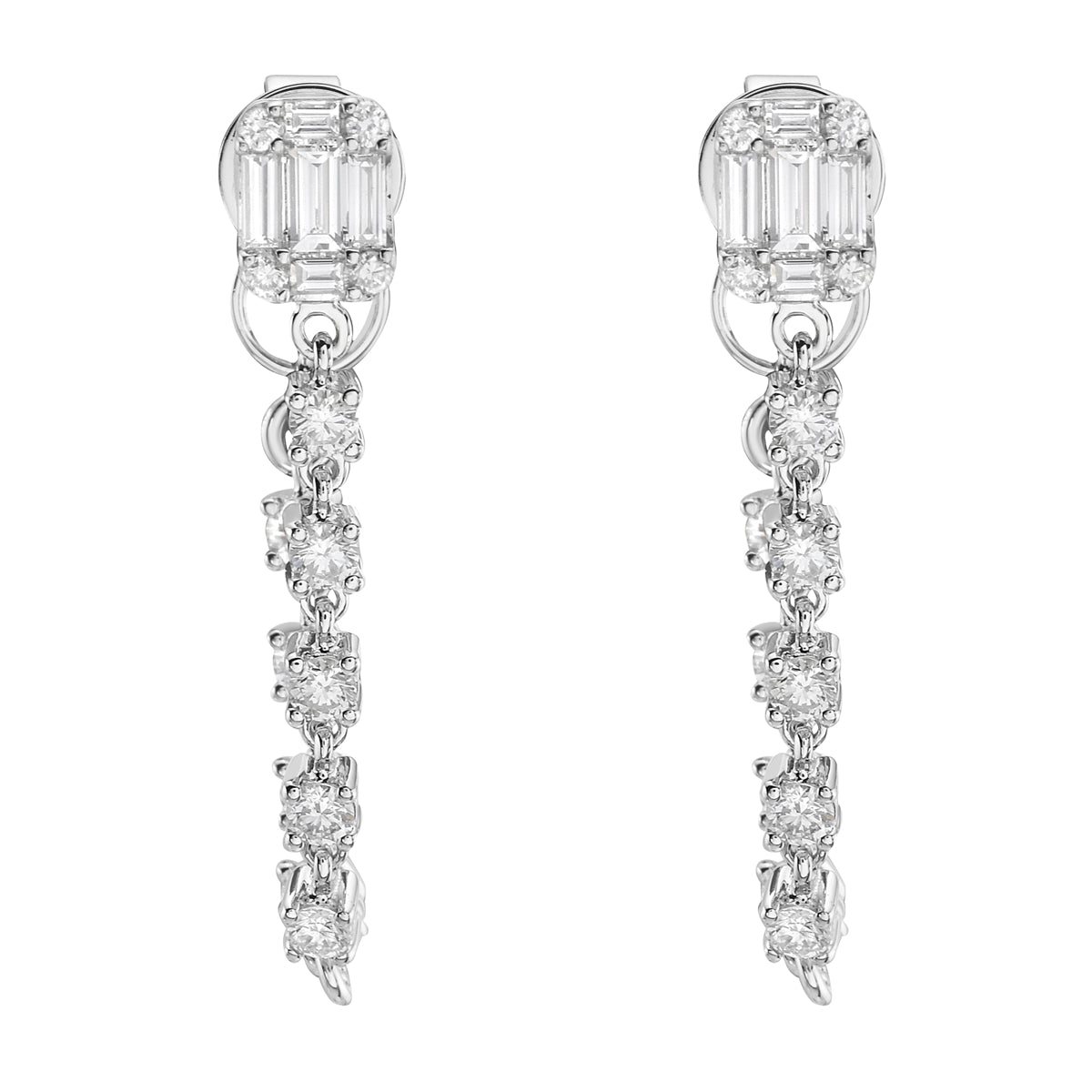 Earrings 14KW/4.1G 26RD-0.78CT 10BD-.40CT