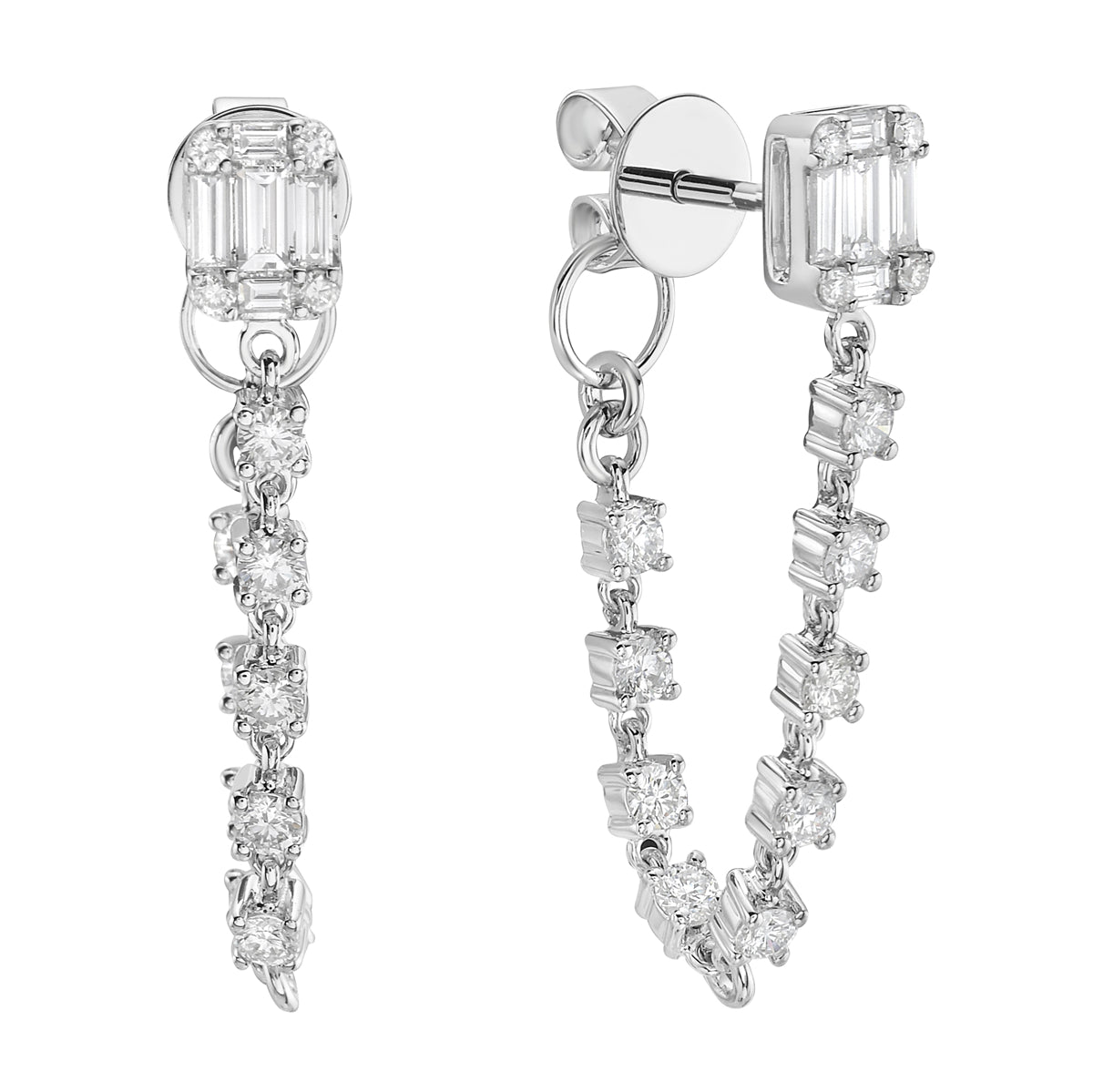 Earrings 14KW/4.1G 26RD-0.78CT 10BD-.40CT