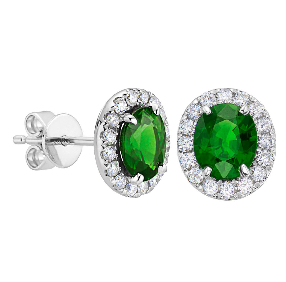 Earrings 14KW/1.9G 2EMER-1.59CT 24RD-0.46CT