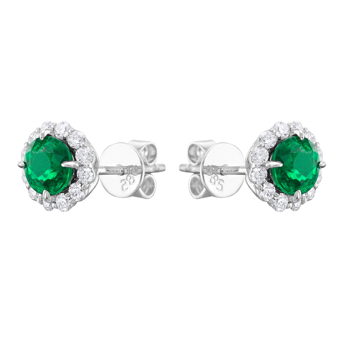 Earrings 14KW/1.5G 2EMER-0.69CT 22RD-0.48CT