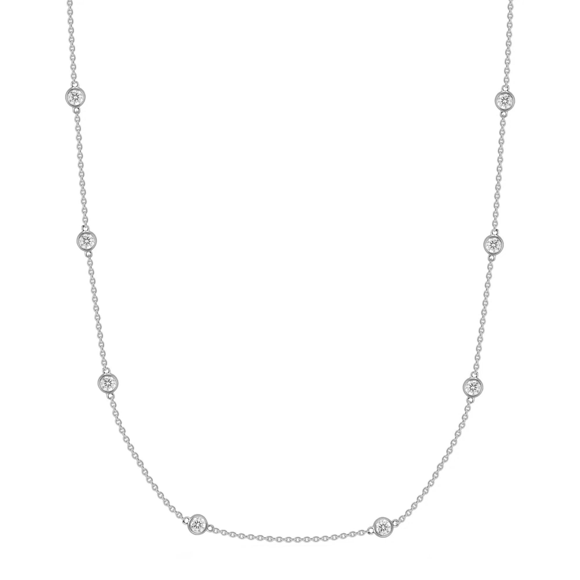 Necklace 14KW 18RD-1.25CT 34-INCHES