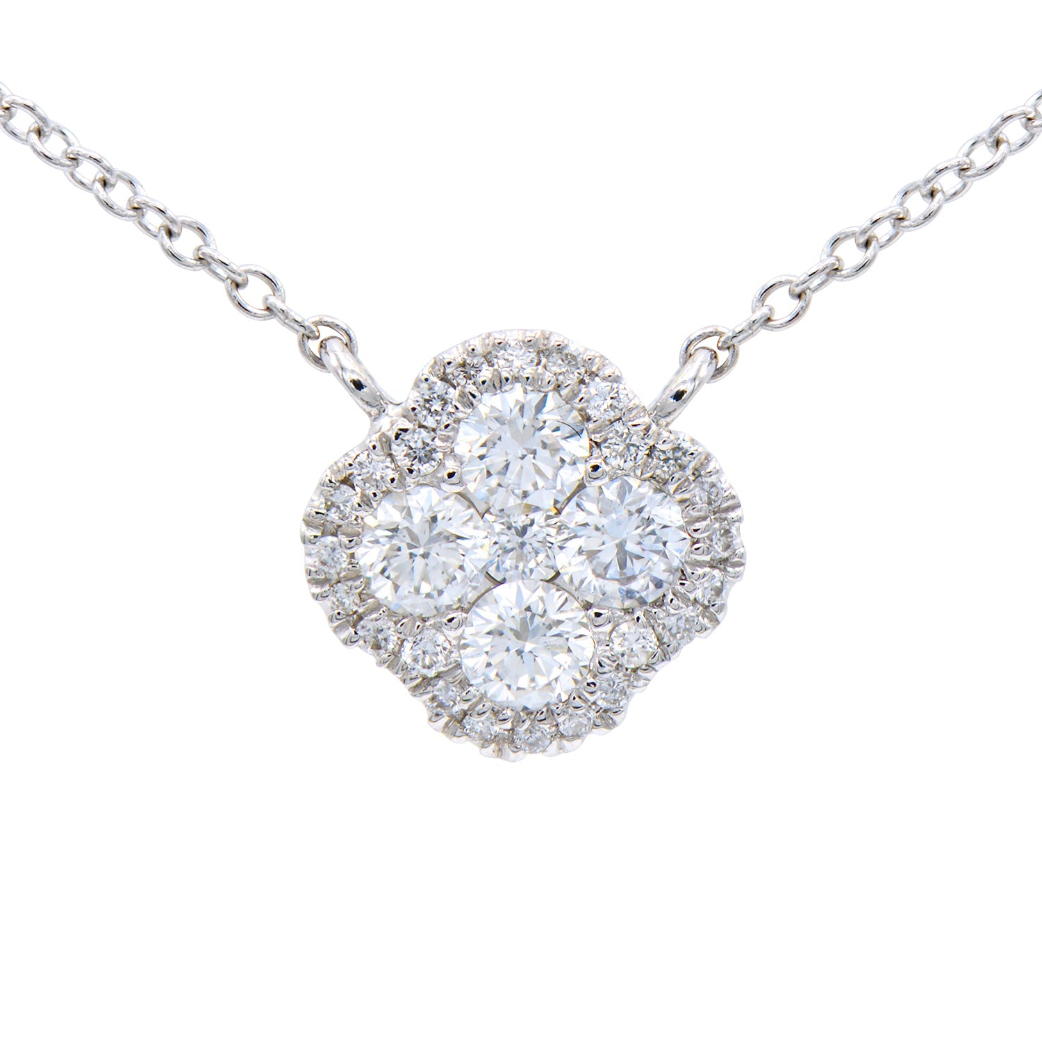 Necklace 14KW/1.3G 4RD-0.43CT 21RD-0.15CT