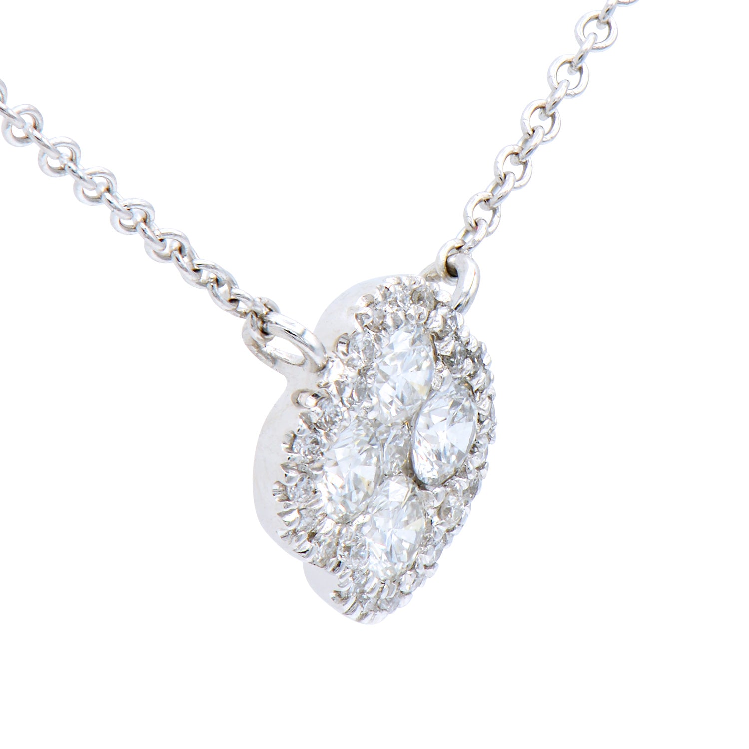 Necklace 14KW/0.6G 4RD-0.27CT 21RD-0.09CT