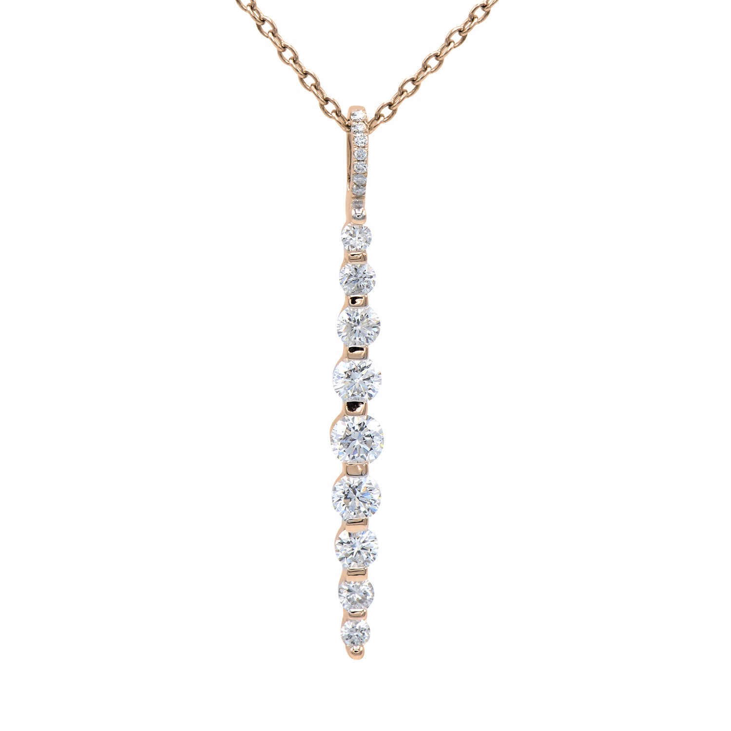 14K Yellow Gold Diamond Drop Pendant