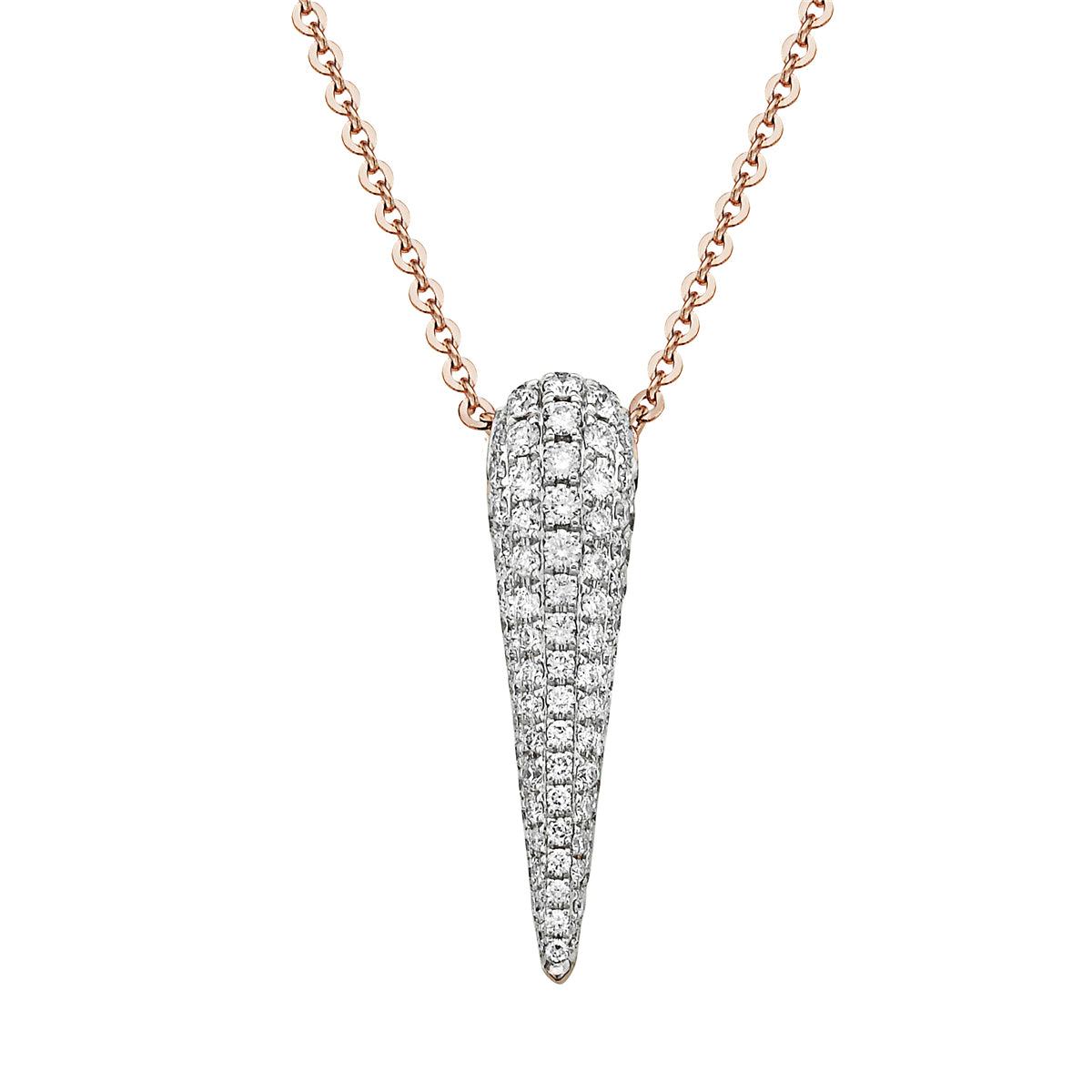 14K Rose Gold Diamond Drop Pendant