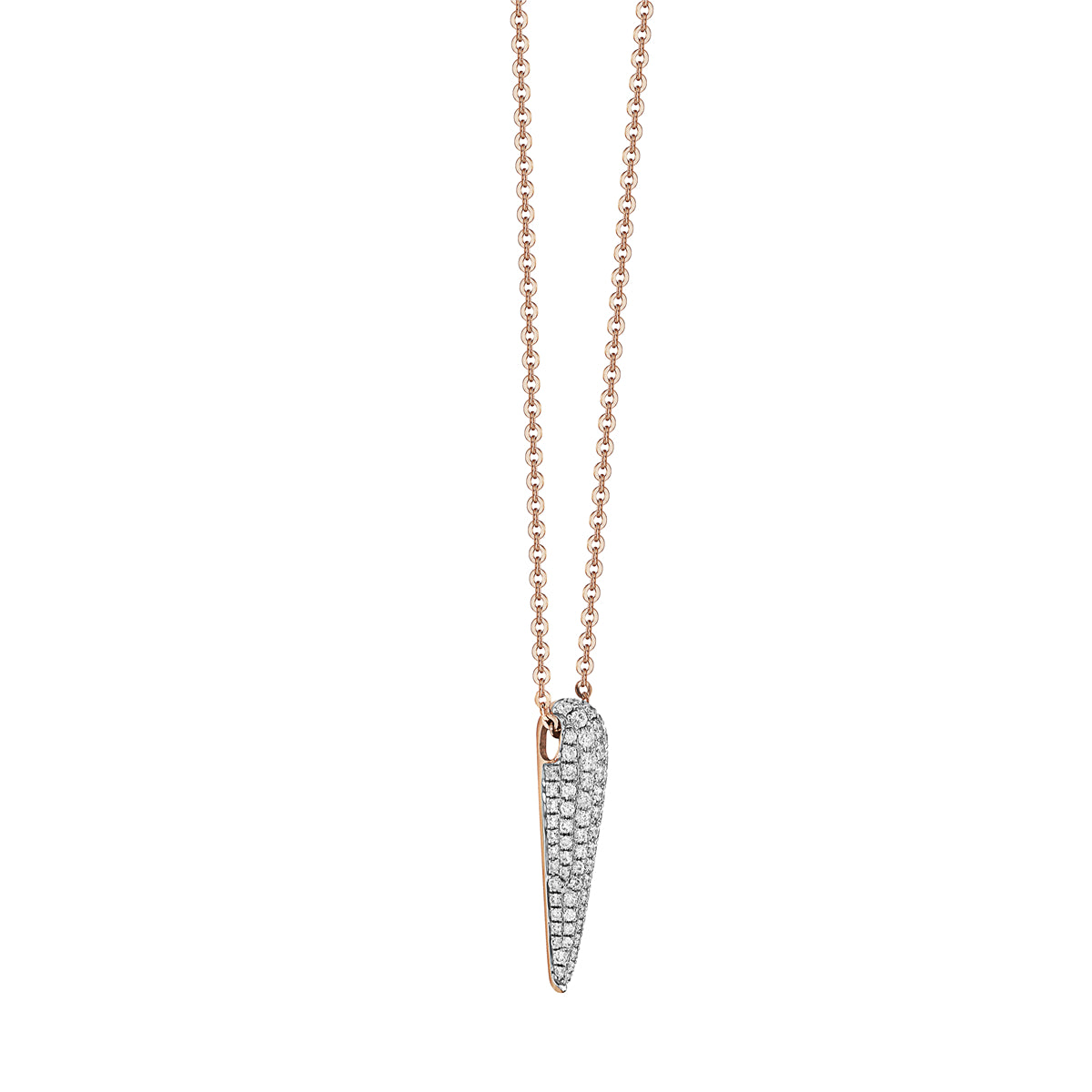 14K Rose Gold Diamond Drop Pendant