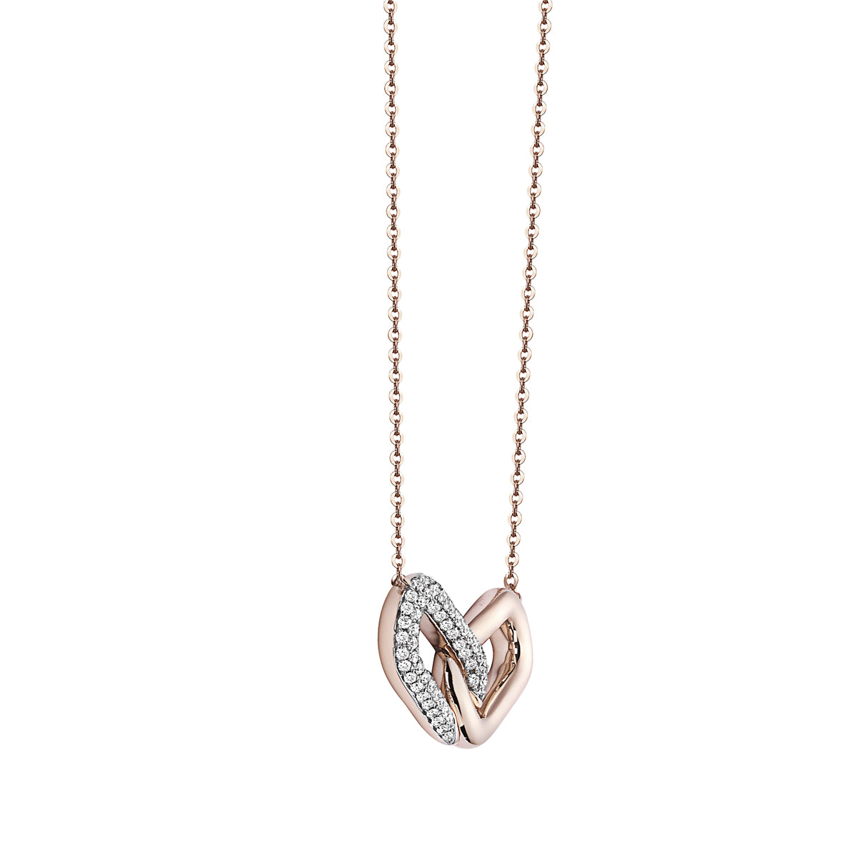 14K Rose Gold Diamond Hugs Pendant