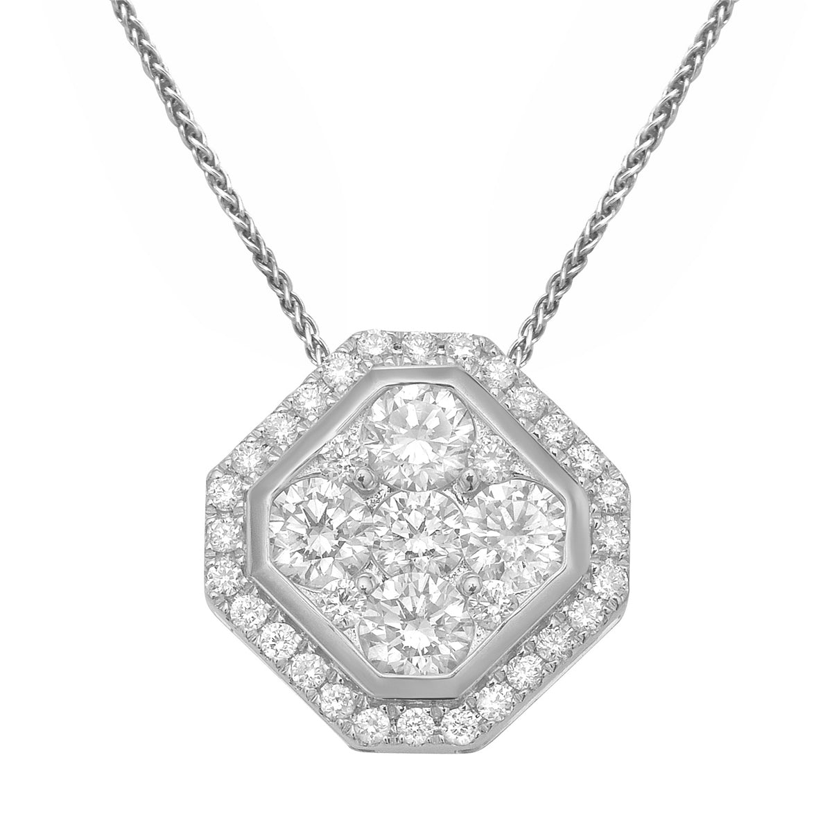 Pendant 14KW/1.3G 5RD-0.58CT 32RD-0.17CT