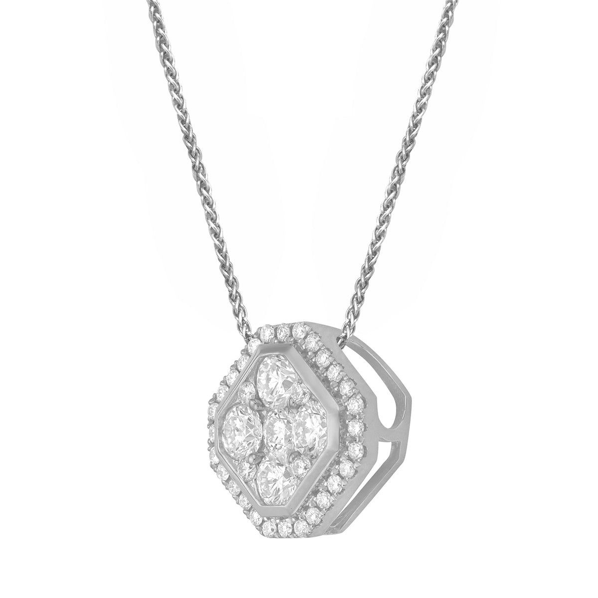 Pendant 14KW/1.3G 5RD-0.58CT 32RD-0.17CT