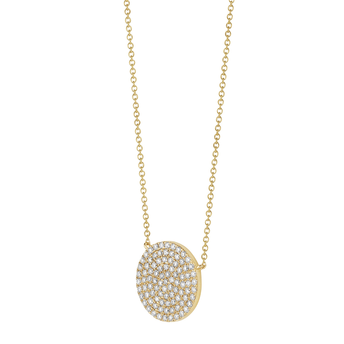 14K Yellow Gold Diamond Circle Pendant