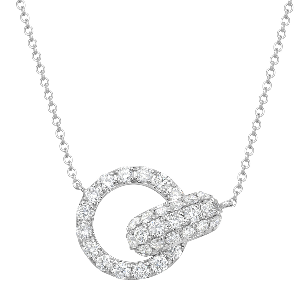 Necklace 14KW/2.9G 22RD-0.48CT 18RD-0.23CT