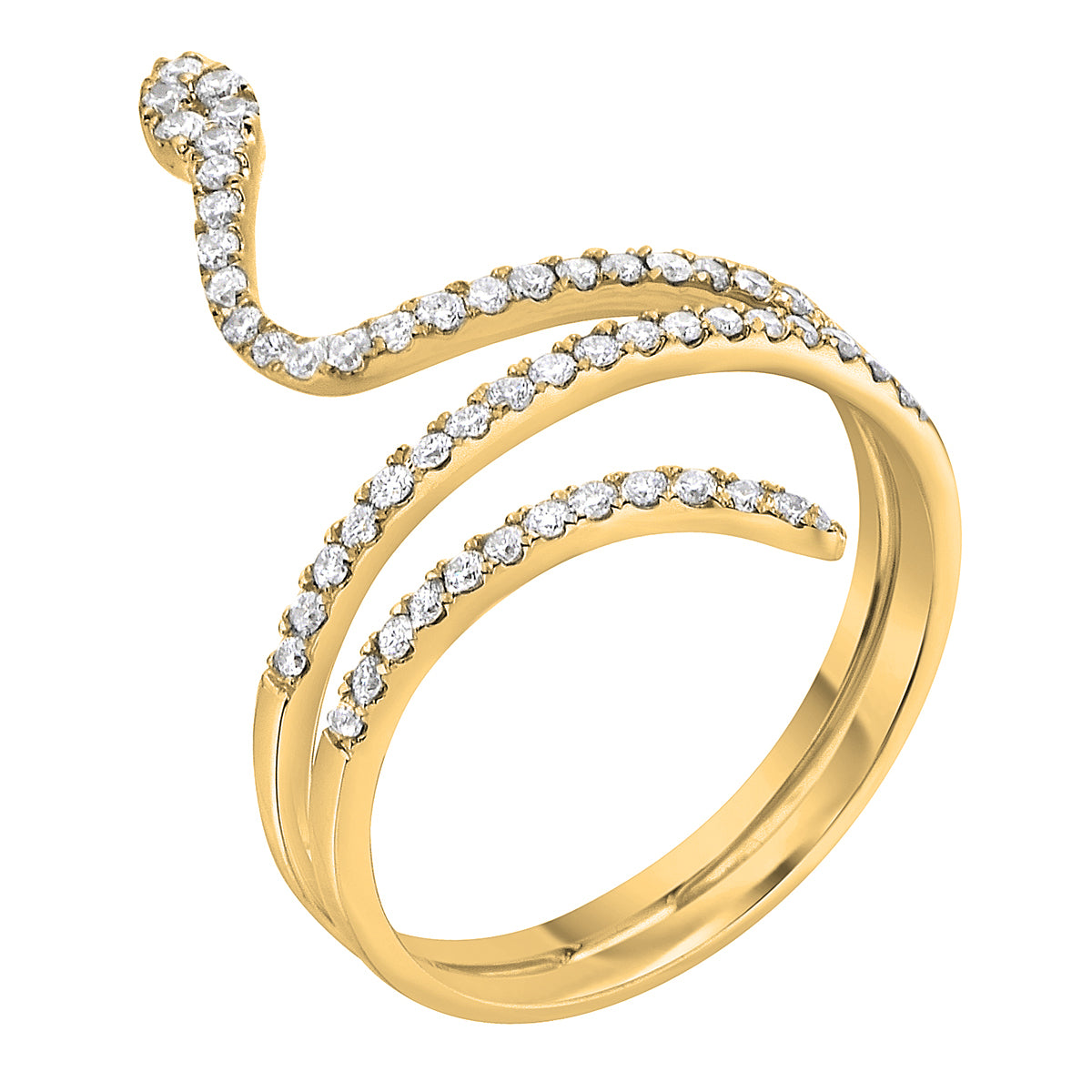 14K Yellow Gold Snake Ring