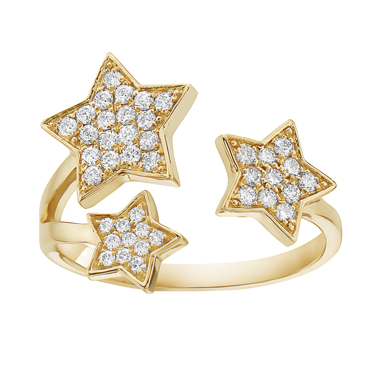 14K Yellow Gold Star Ring