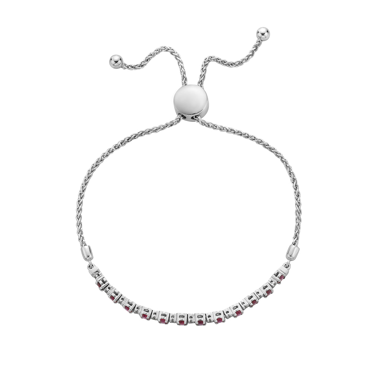 Bracelet 14KW/9G 12RUBY-0.9CT 12RD-0.15CT