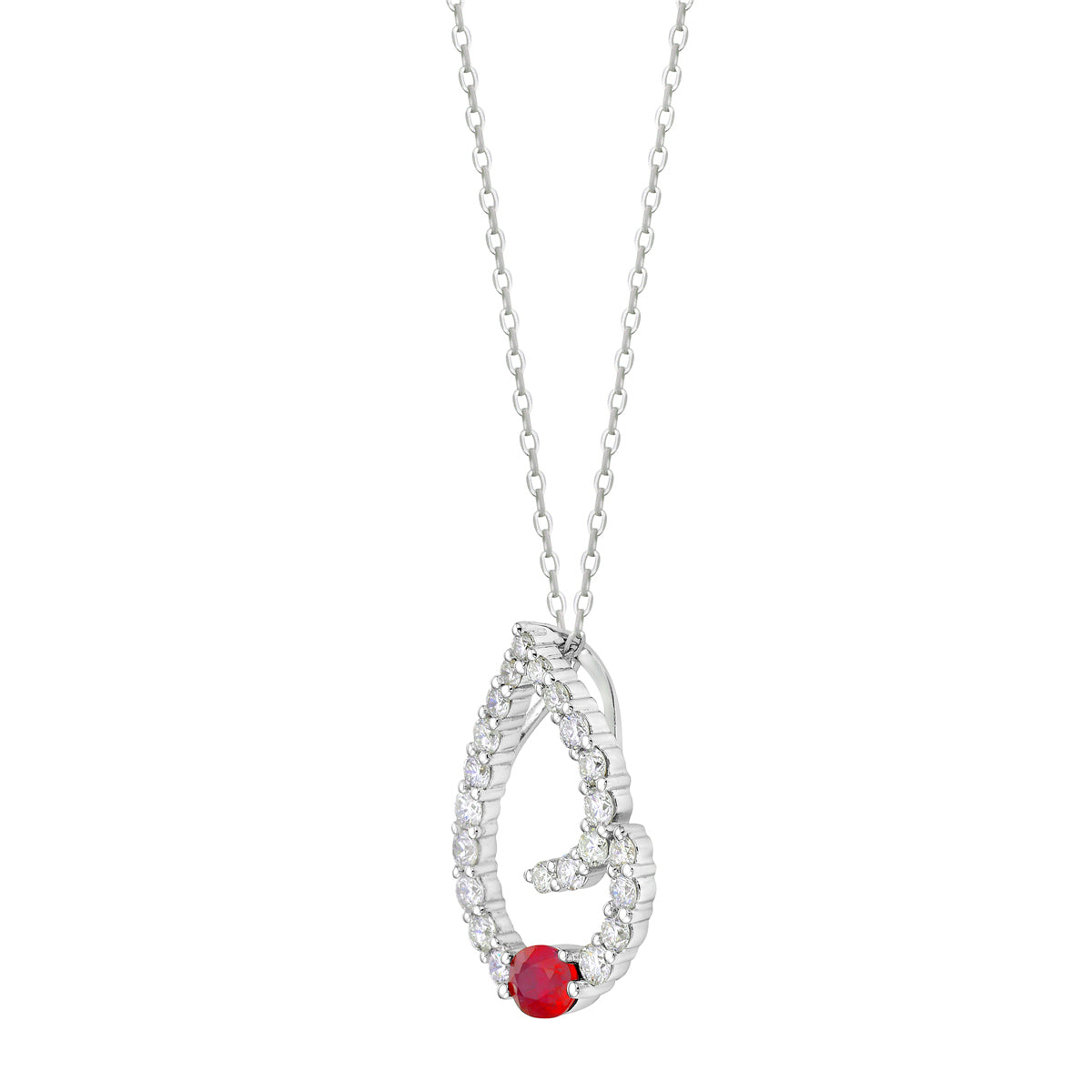 Pendant 14KW/1.6G 1RUBY-0.42CT 22RD-0.66CT