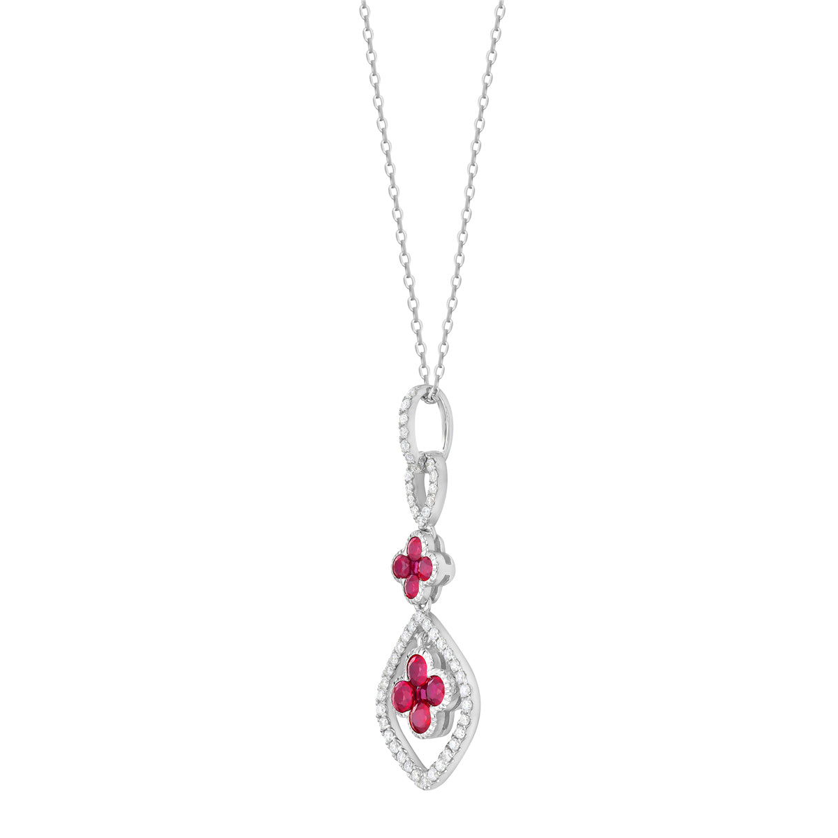 Pendant 14KW/1.7G 10RUBY-0.63CT 48RD-0.22CT