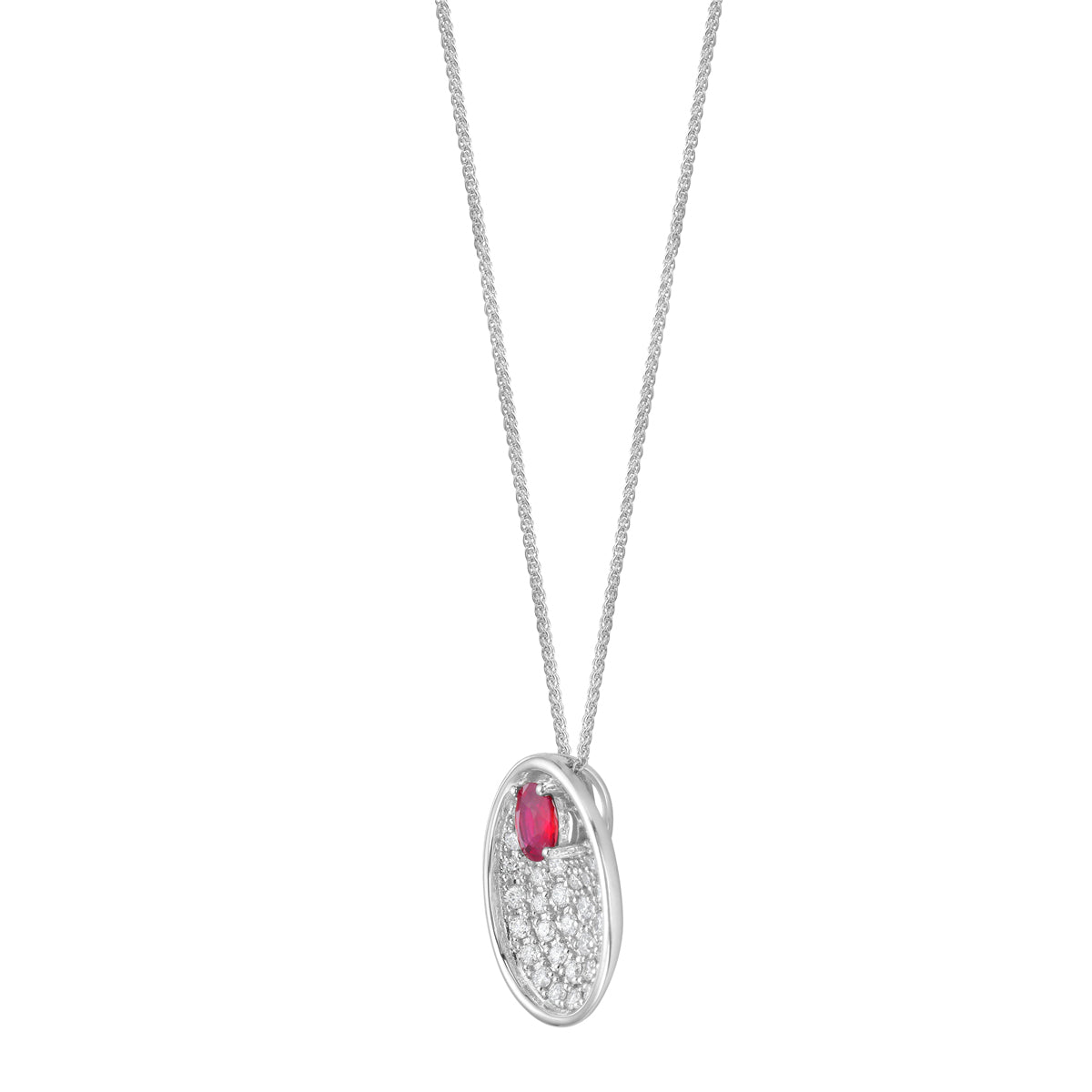 Pendant 14KW/1.7G 1RUBY-0.36CT 41RD-0.51CT