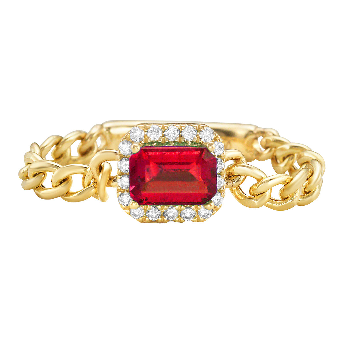 Ring 14KY/1.7G 1RUBY-0.56CT 18RD-0.11CT