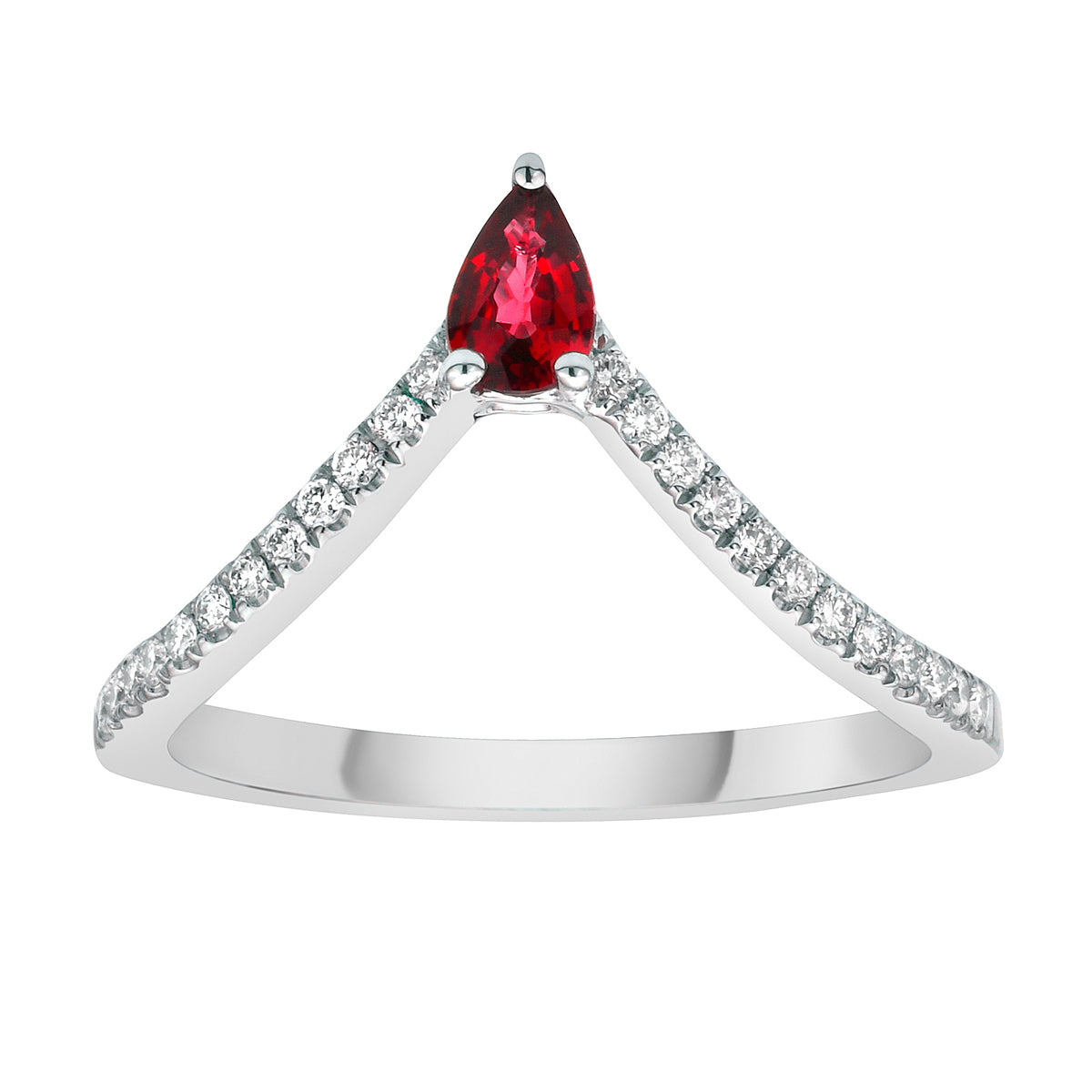 Ring 14KW/1.9G 1RUBY-0.33CT 24RD-0.14CT