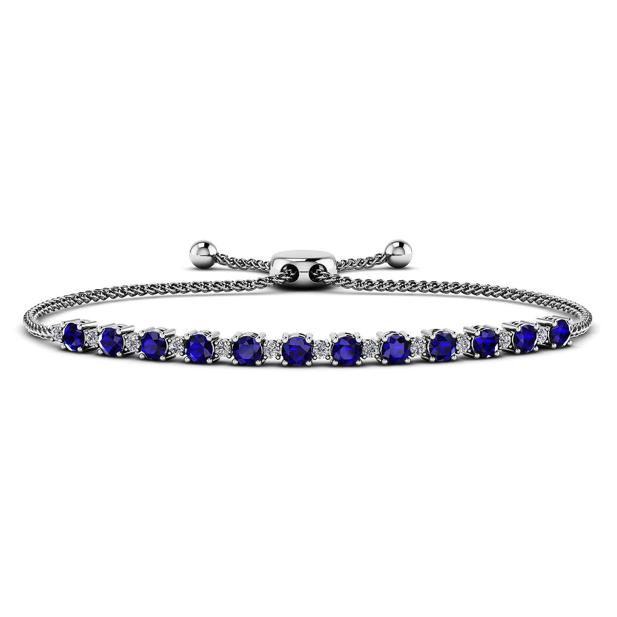 Bracelet 14KW/9G 12SAPP-0.9CT 12RD-0.15CT