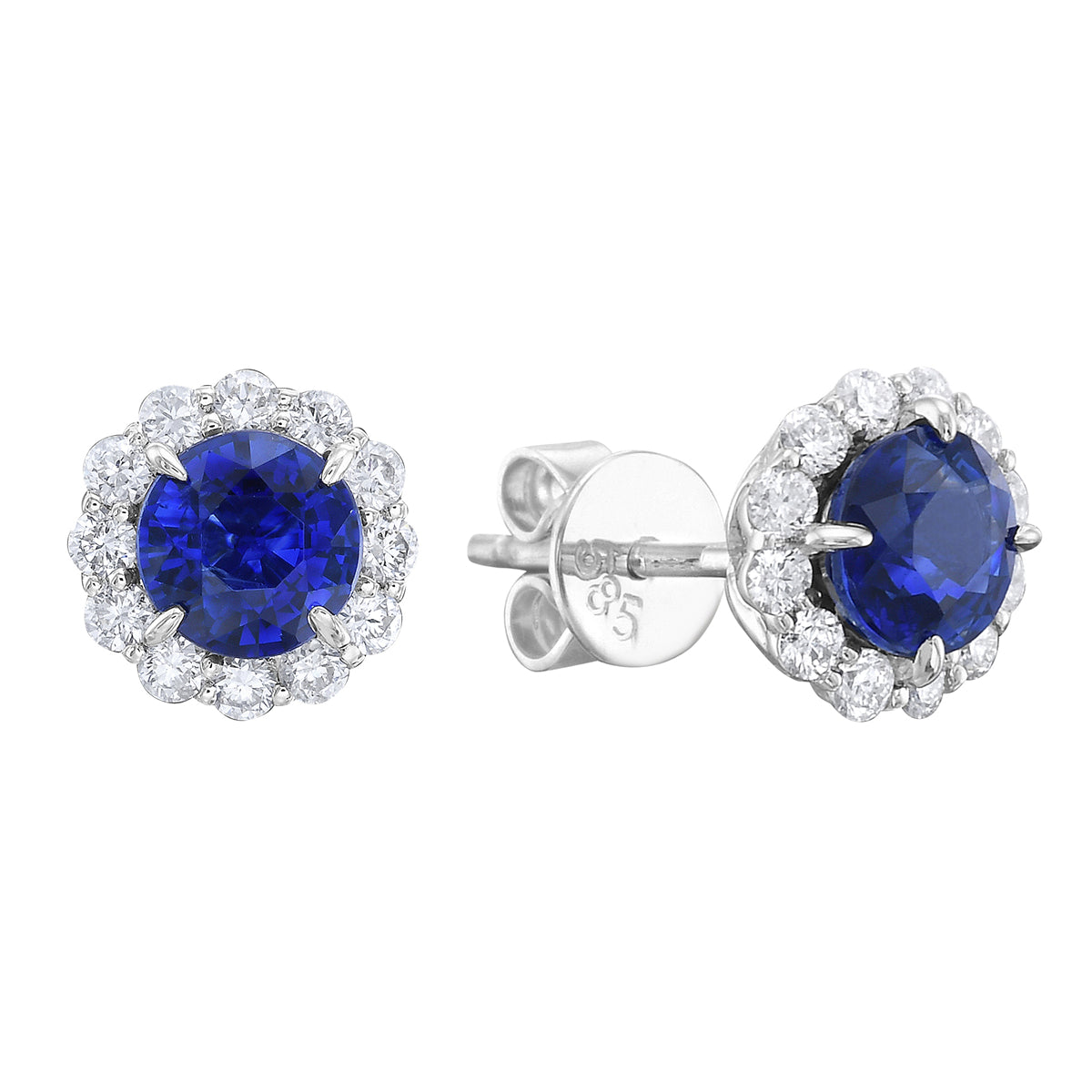 Earrings 18KW/2.5G 2SAPP-1.14CT 24RD-0.46CT