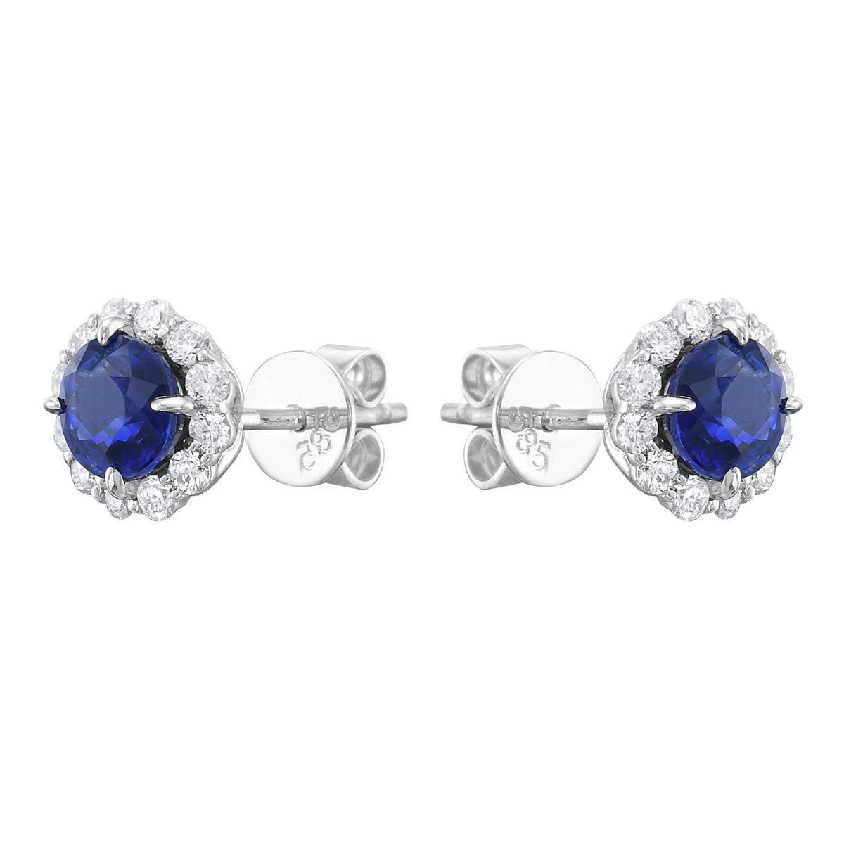 Earrings 18KW/1.9G 2SAPP-0.98CT 24RD-0.26CT