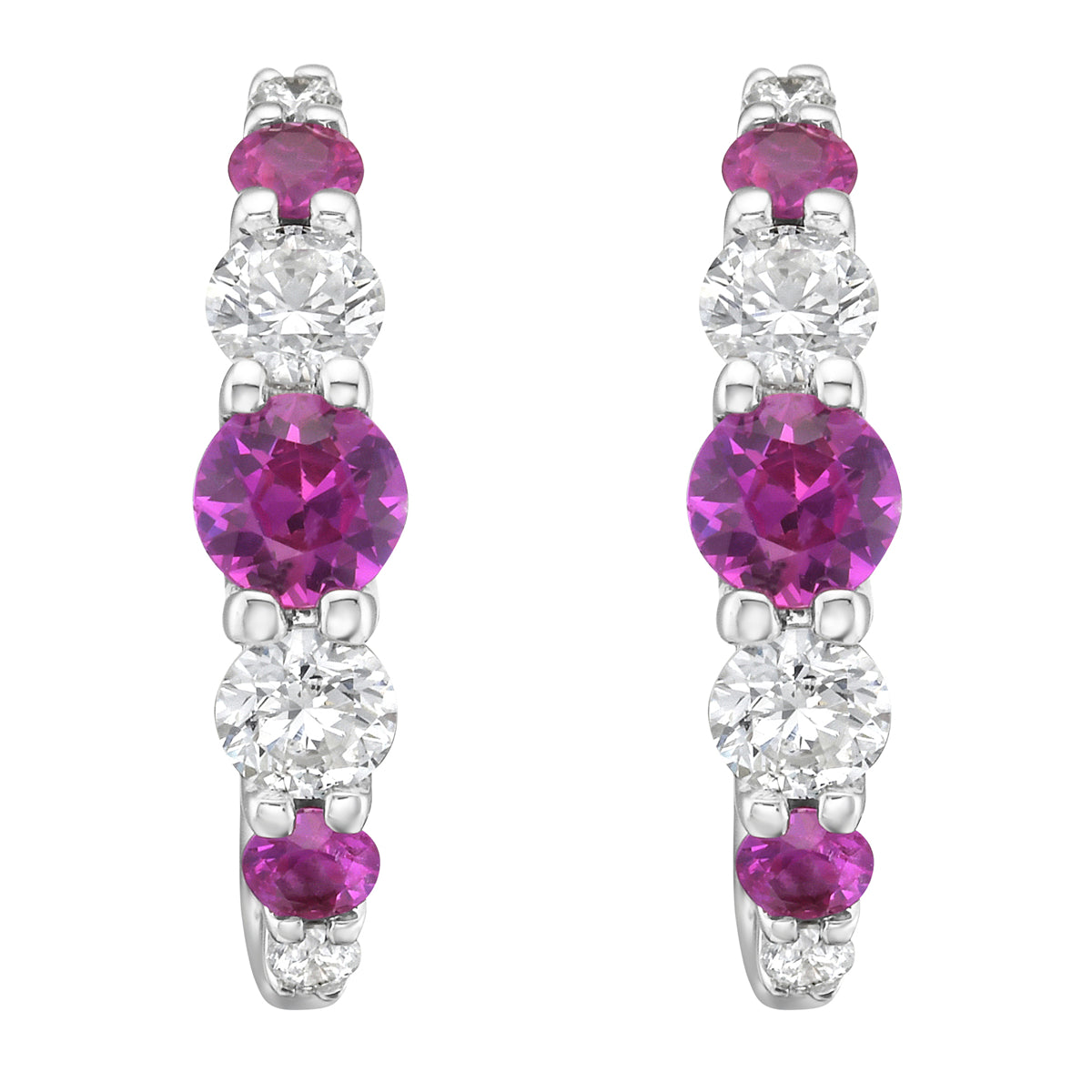 Earrings 14KW/2.2G 6PSAPP-0.64CT 4RD-0.41CT 4RD-0.06CT