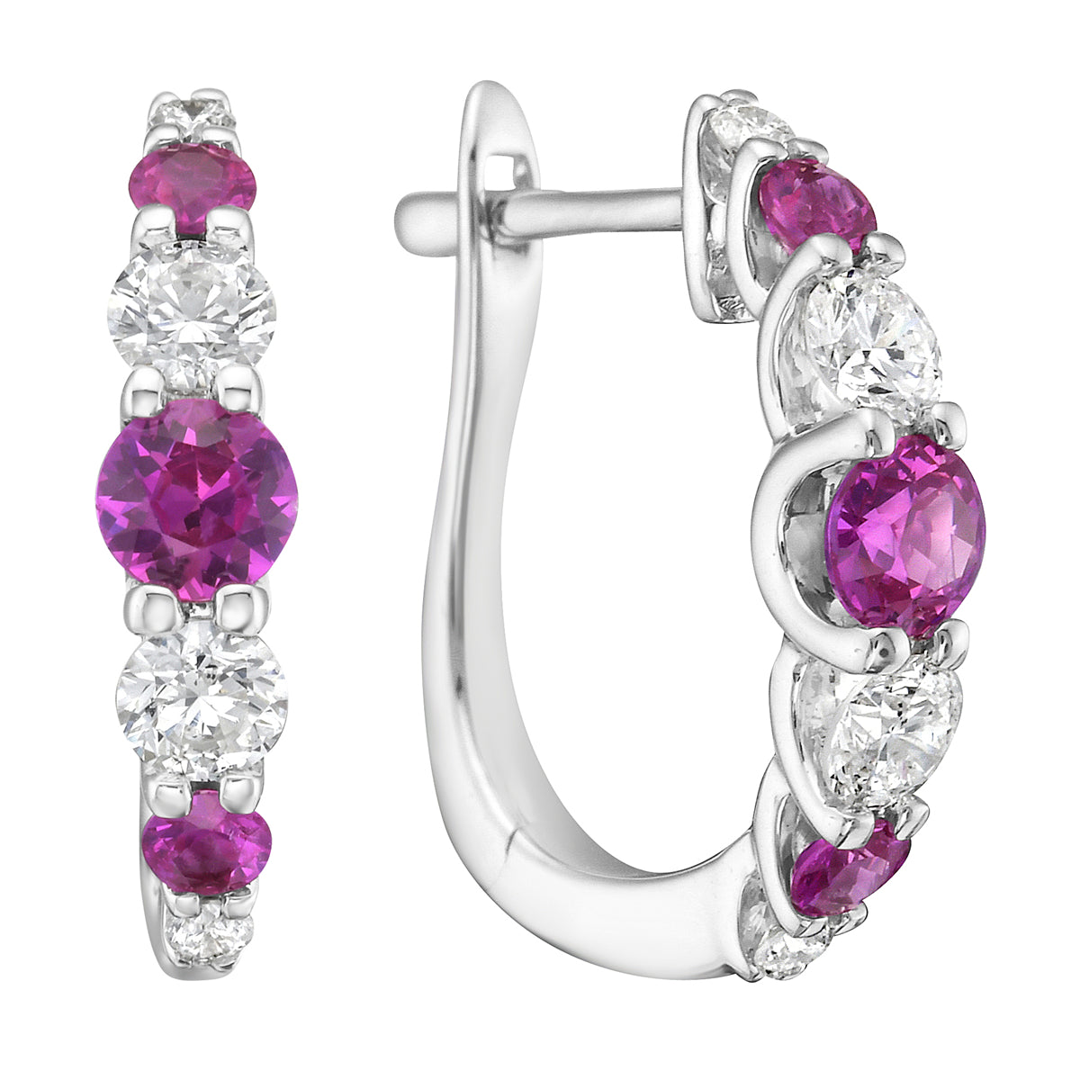 Earrings 14KW/2.2G 6PSAPP-0.64CT 4RD-0.41CT 4RD-0.06CT