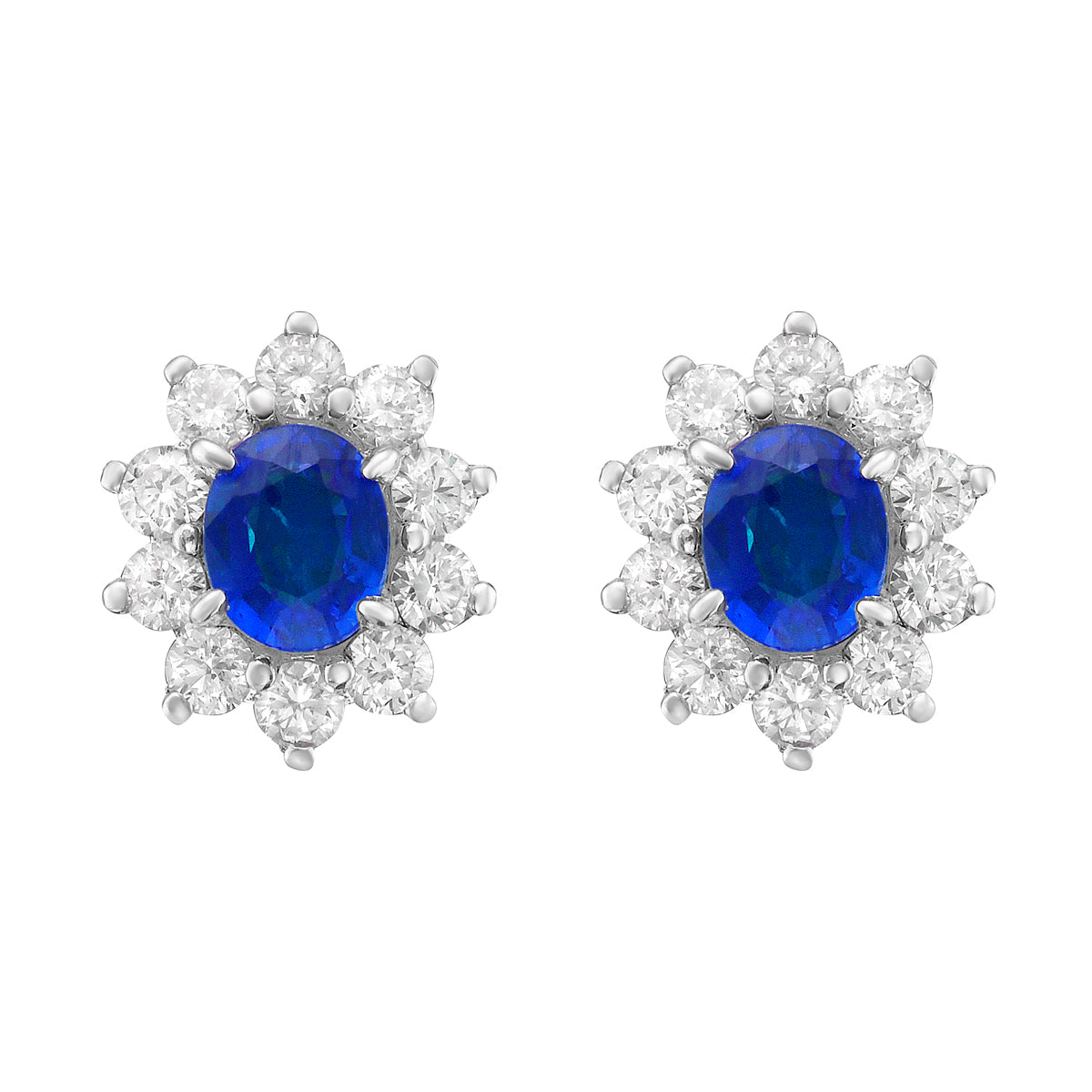 Earrings 14KW/1.3G 2SAPP-0.94CT 20RD-0.49CT