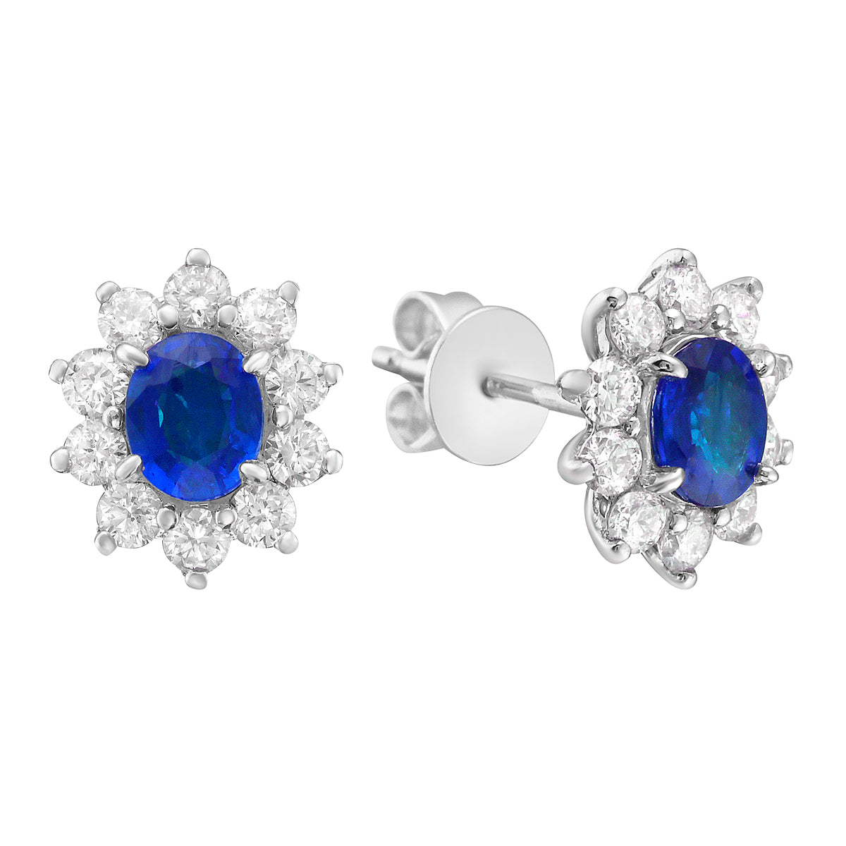 Earrings 14KW/1.3G 2SAPP-0.94CT 20RD-0.49CT