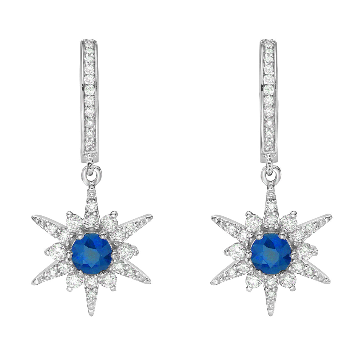 Earrings 14KW/2.6G 2SAPP-0.83CT 58RD-0.44CT