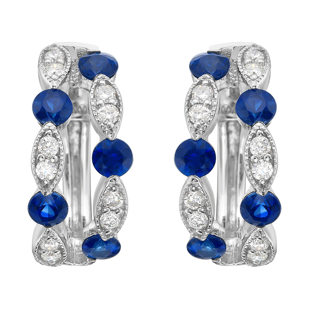 Earrings 14KW/2.8G 10SAPP-0.83CT 20RD-0.20CT