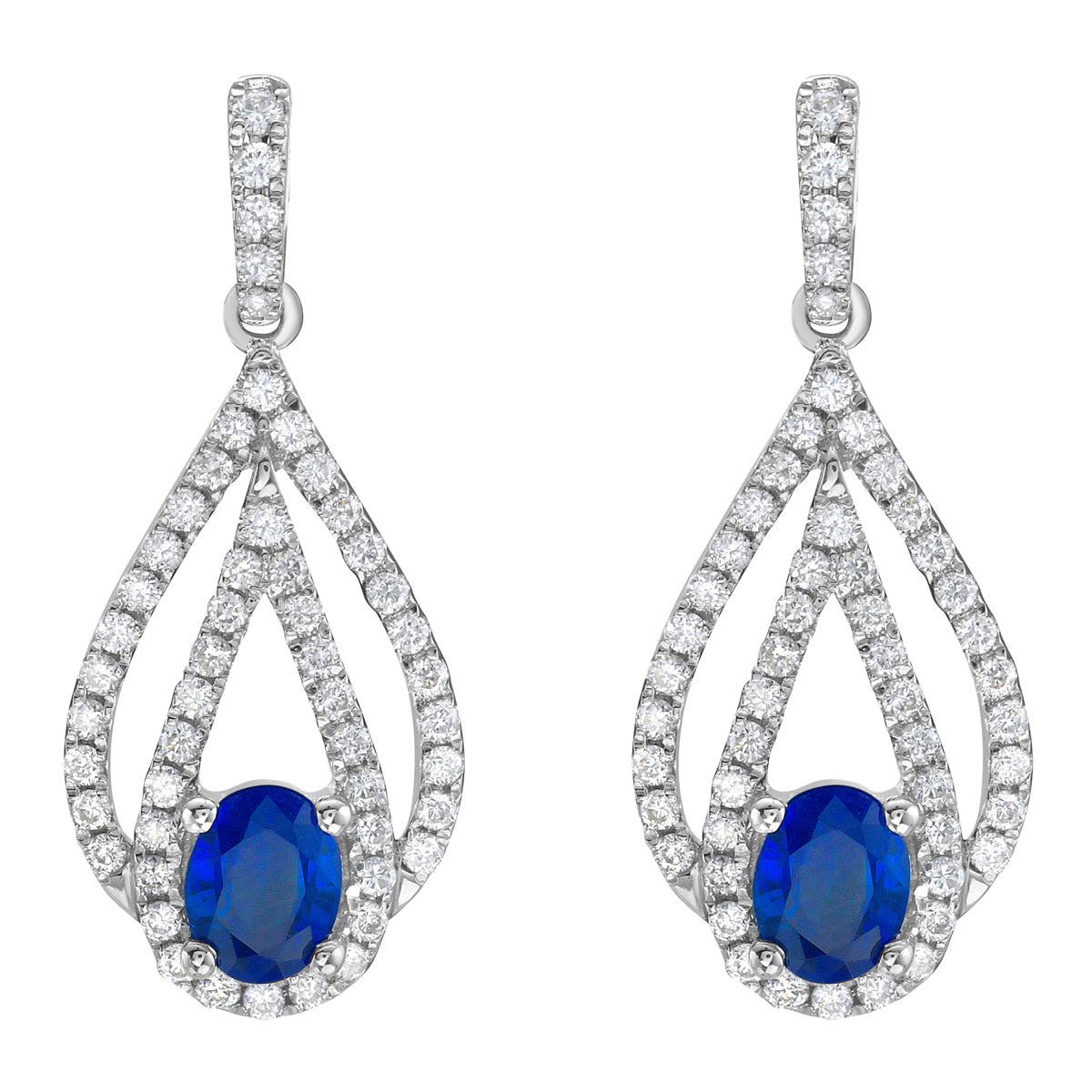 Earrings 14KW/2.4G 2SAPP-0.88CT 104RD-0.48CT