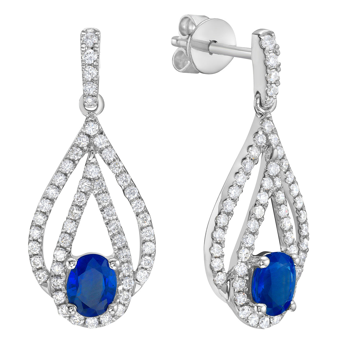 Earrings 14KW/2.4G 2SAPP-0.88CT 104RD-0.48CT