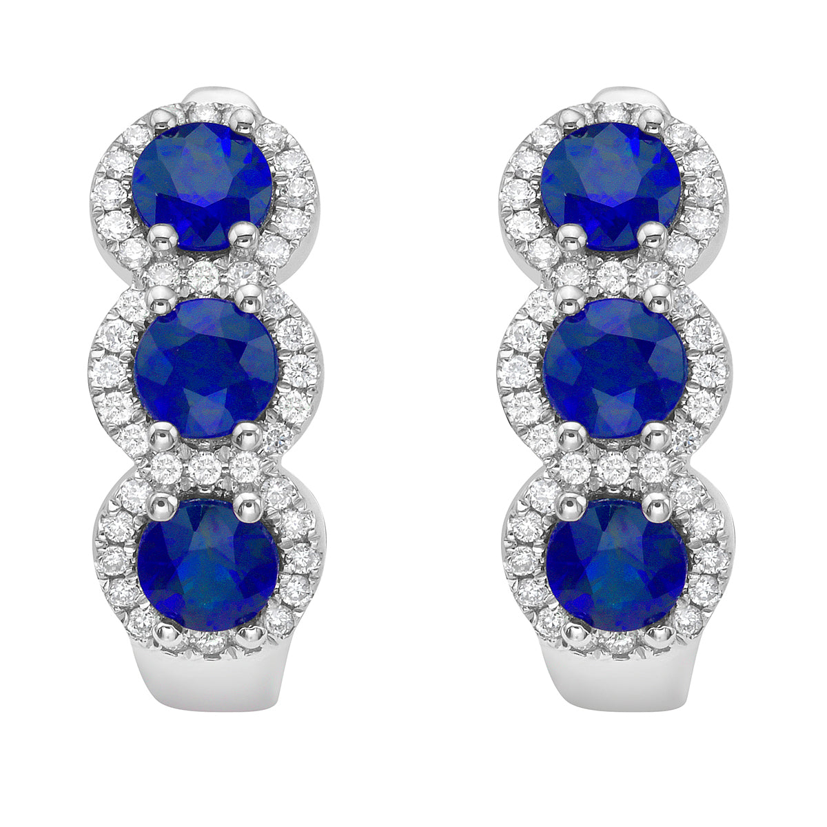 Earrings 14KW/4.5G 6SAPP-1.97CT 84RD-0.24CT