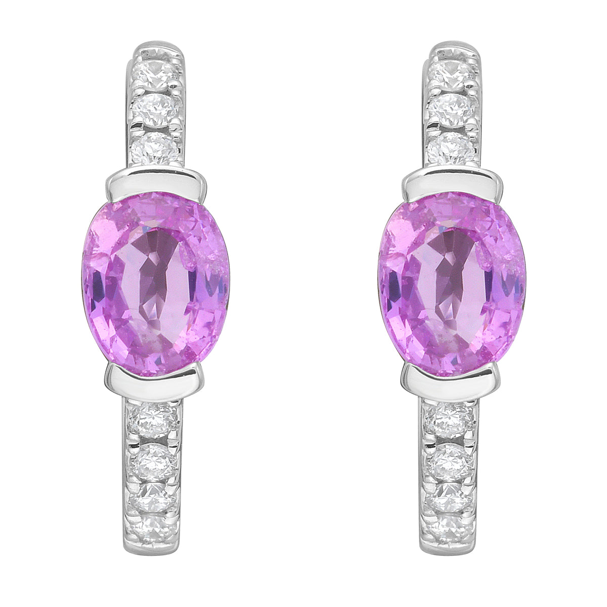 Earrings 14KW/2.3G 2P.SAPP-0.96CT 14RD-0.11CT