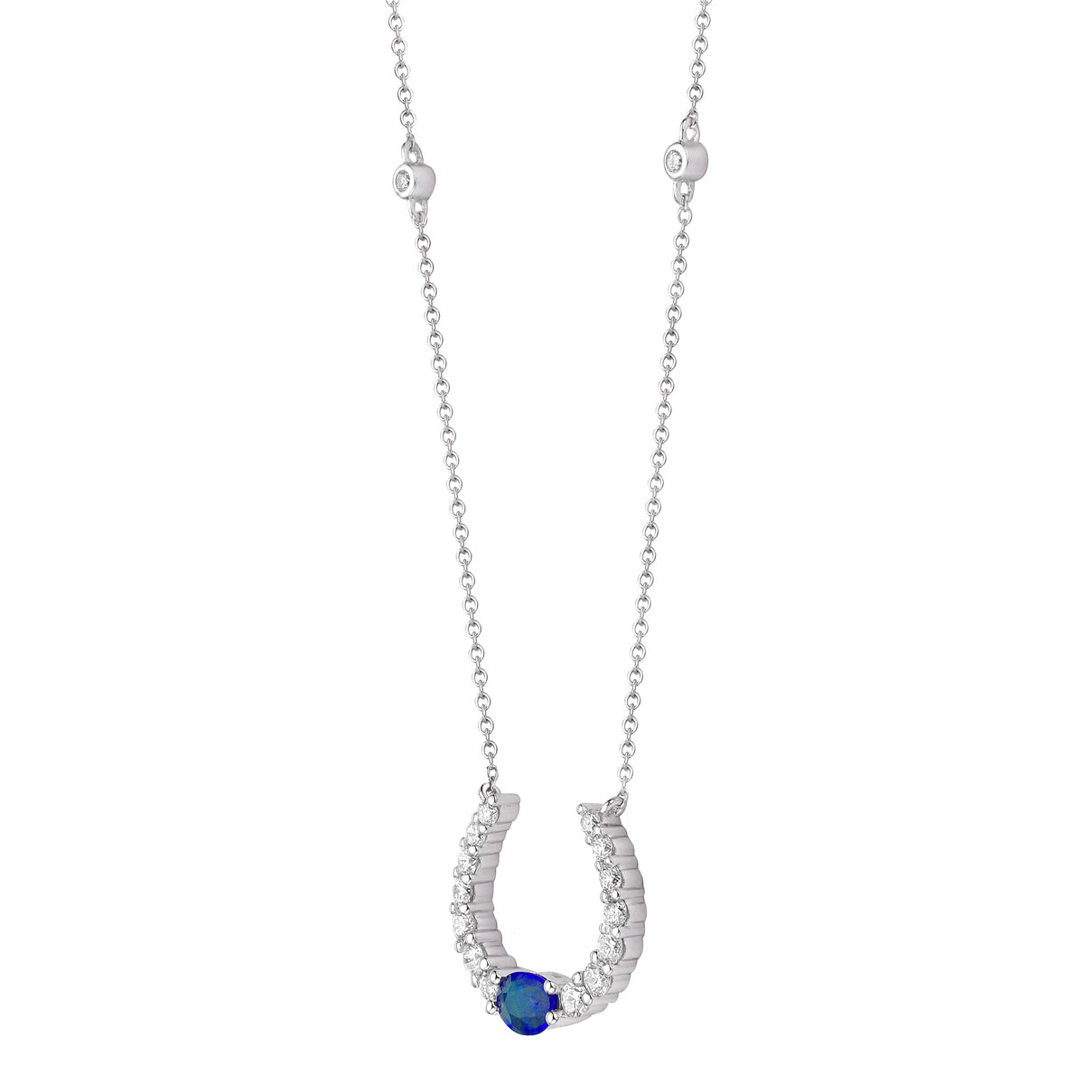 Necklace 14KW/1.6G 1SAPP-0.45CT 12RD-0.42CT 4RD-0.07CT