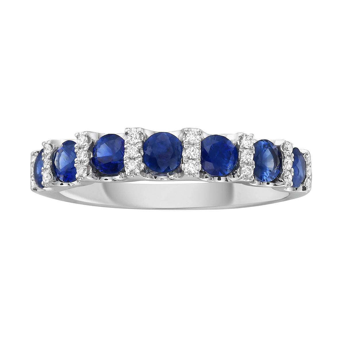 Sapphire with Diamond Row Band