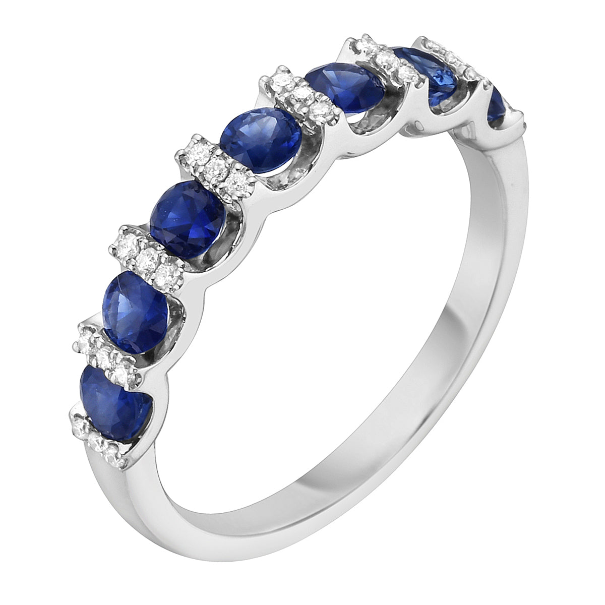 Sapphire with Diamond Row Band