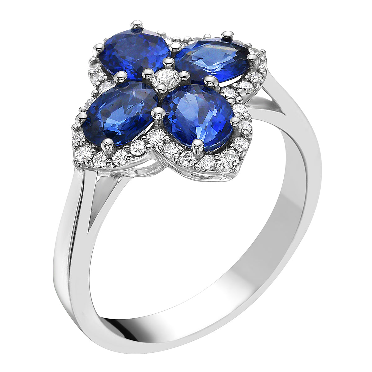 Ring 14KW/2.92G 4SAPP-2.03CT 33RD-0.26CT