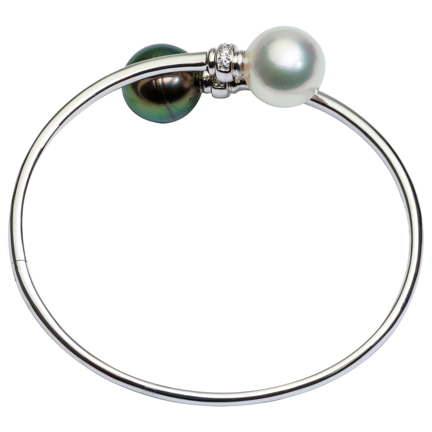 18KW White South Sea & Tahitian Pearl Bracelet, 12-13mm