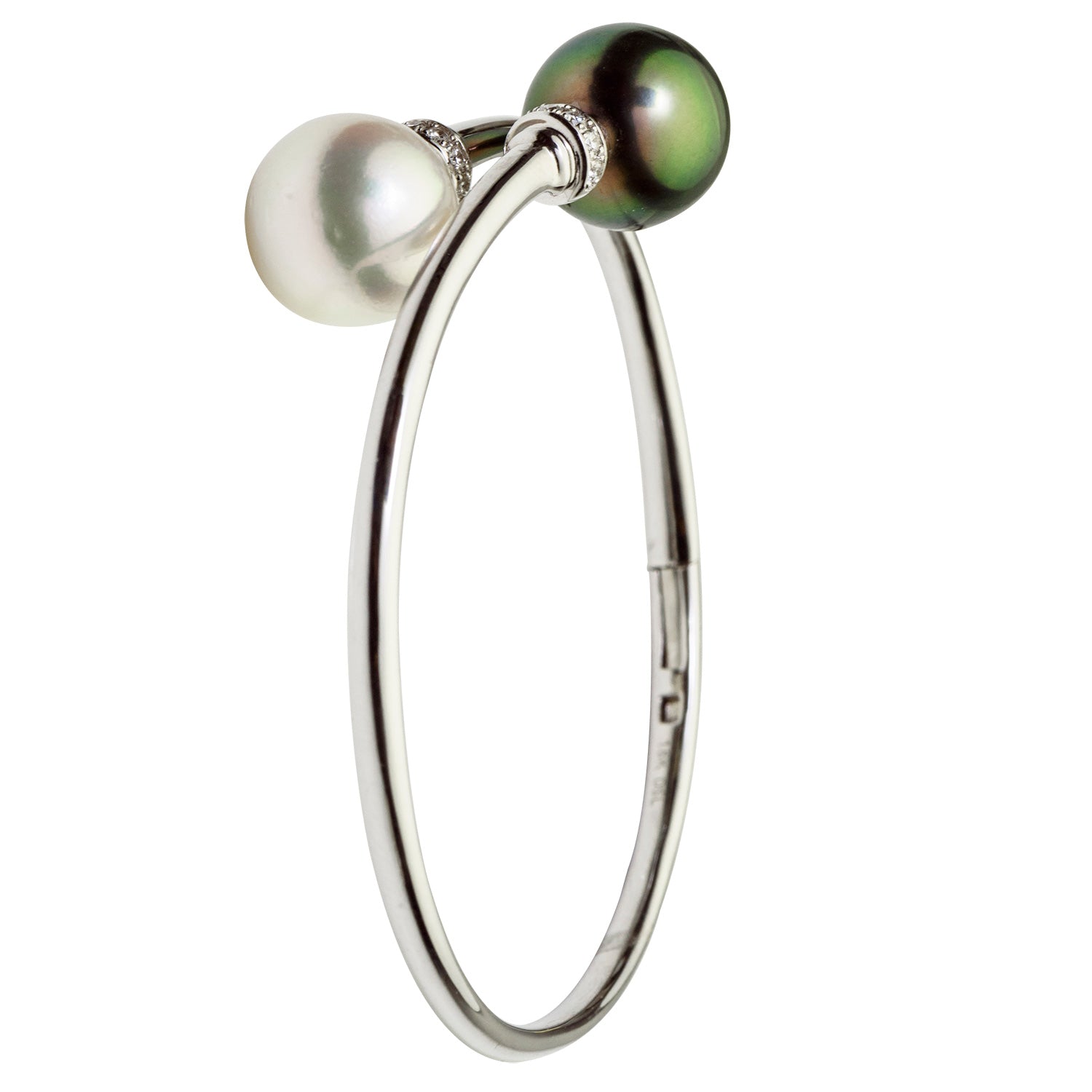 18KW White South Sea & Tahitian Pearl Bracelet, 12-13mm