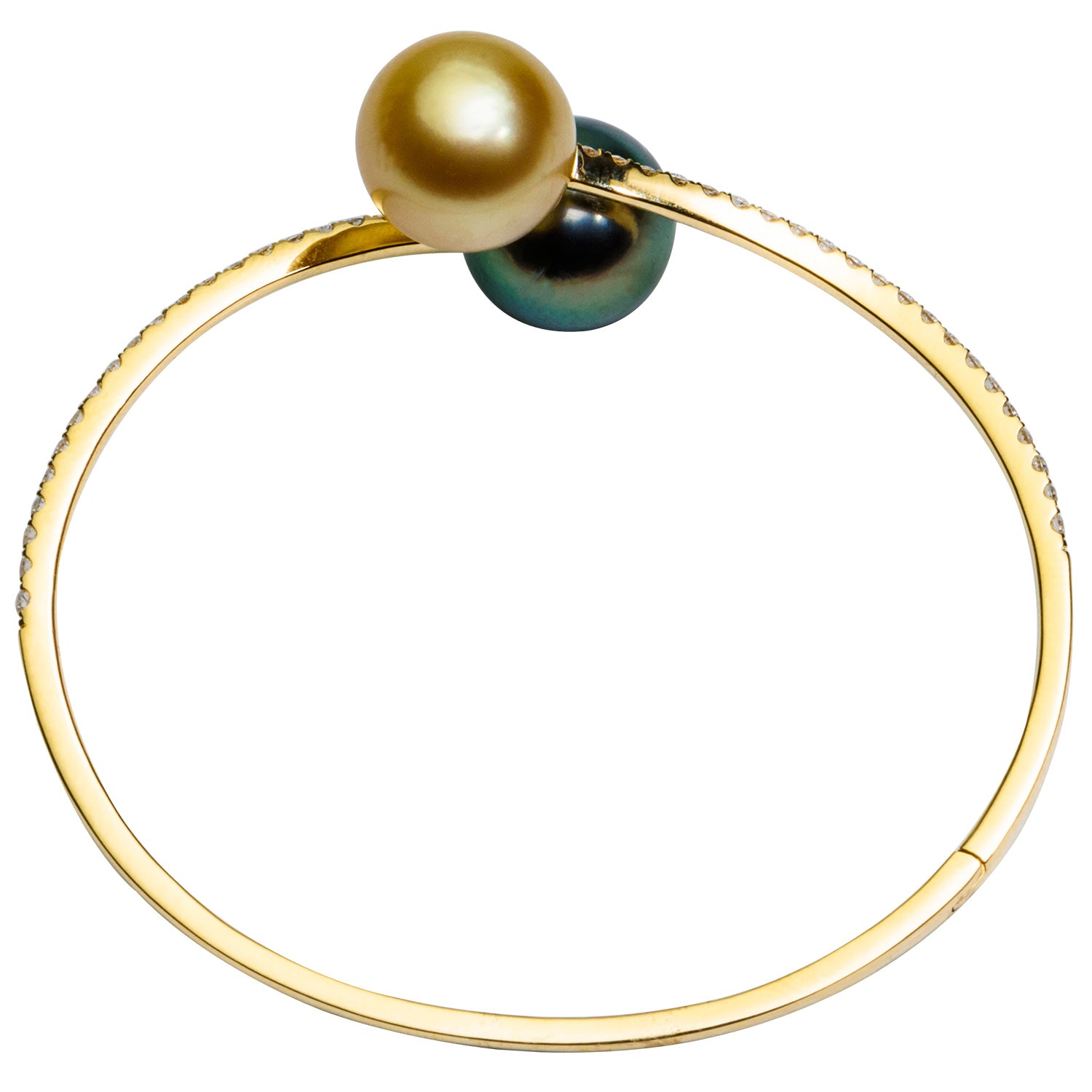 18KY Golden South Sea & Tahitian Pearl Bracelet, 12-13mm