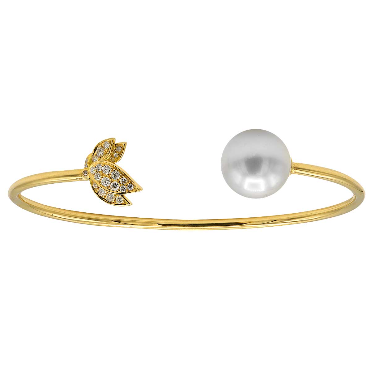 18KY White South Sea Pearl Bracelet, 11-12mm