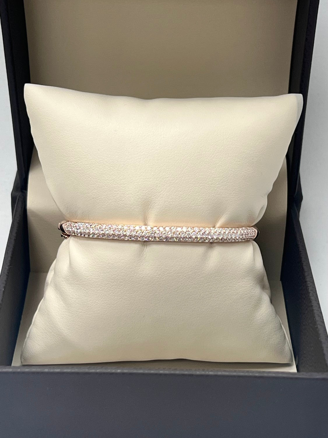 14L Rose Gold Three Row Diamond Bangle