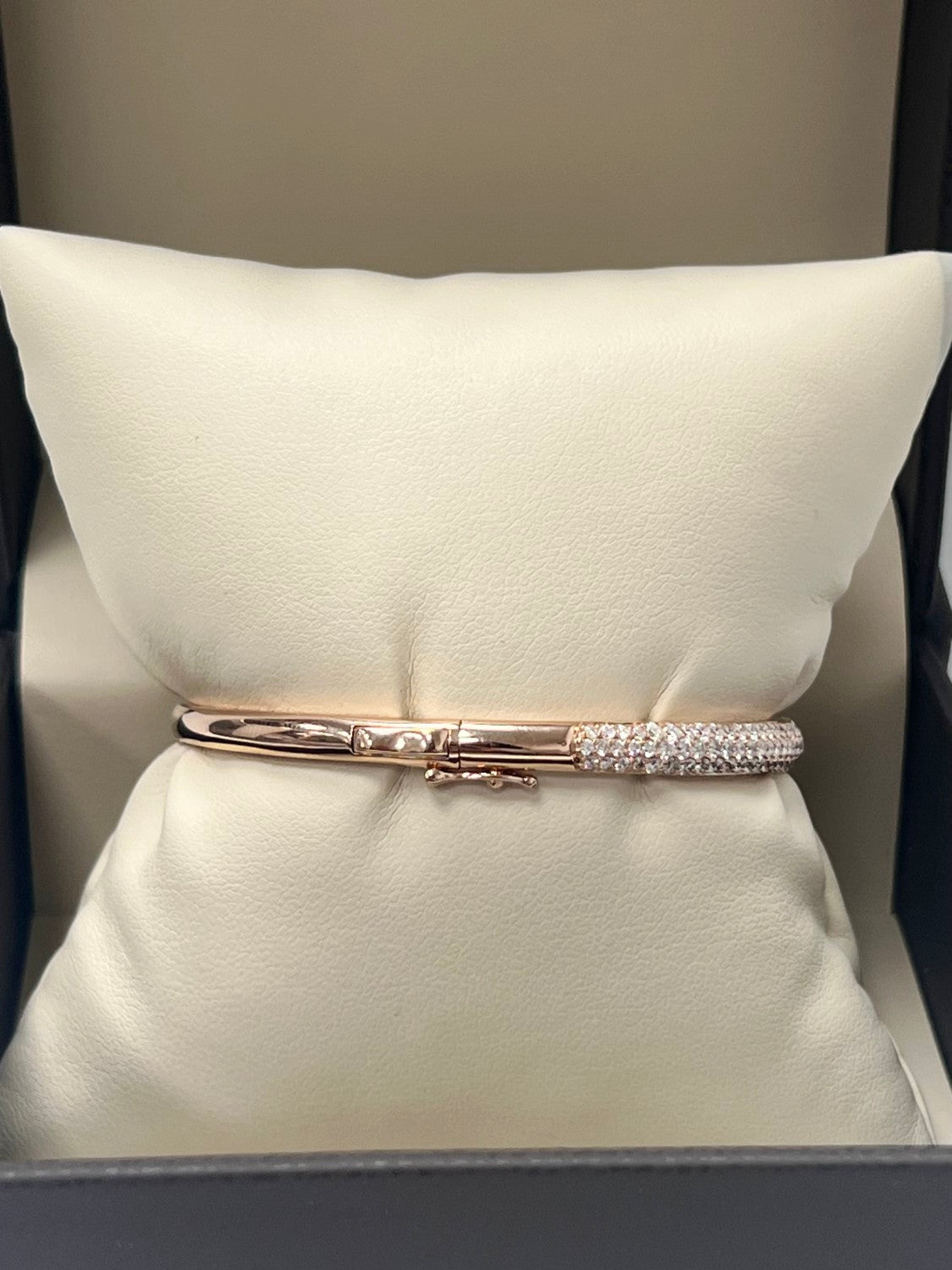 14L Rose Gold Three Row Diamond Bangle