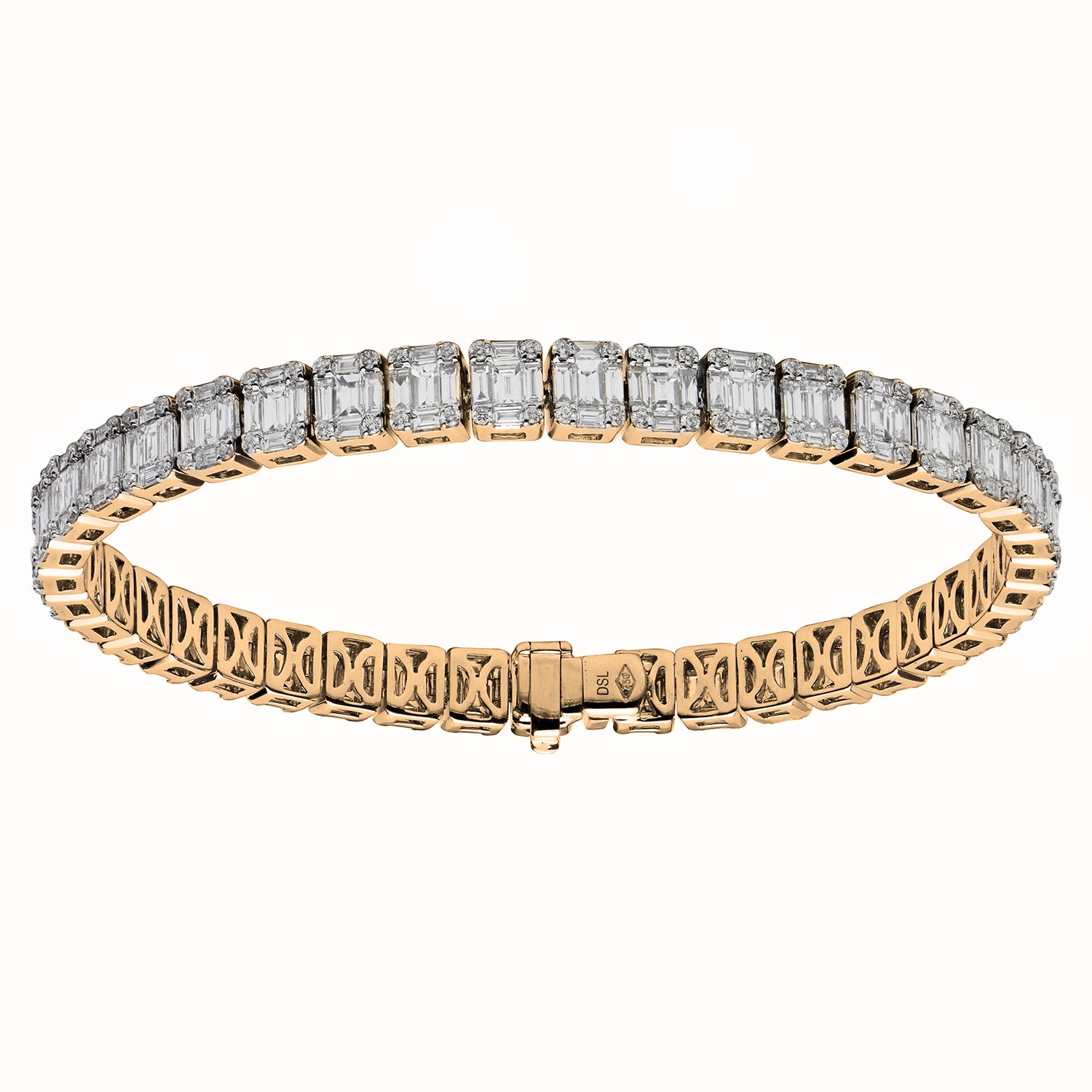 18KY Baguette Illusion Bracelet