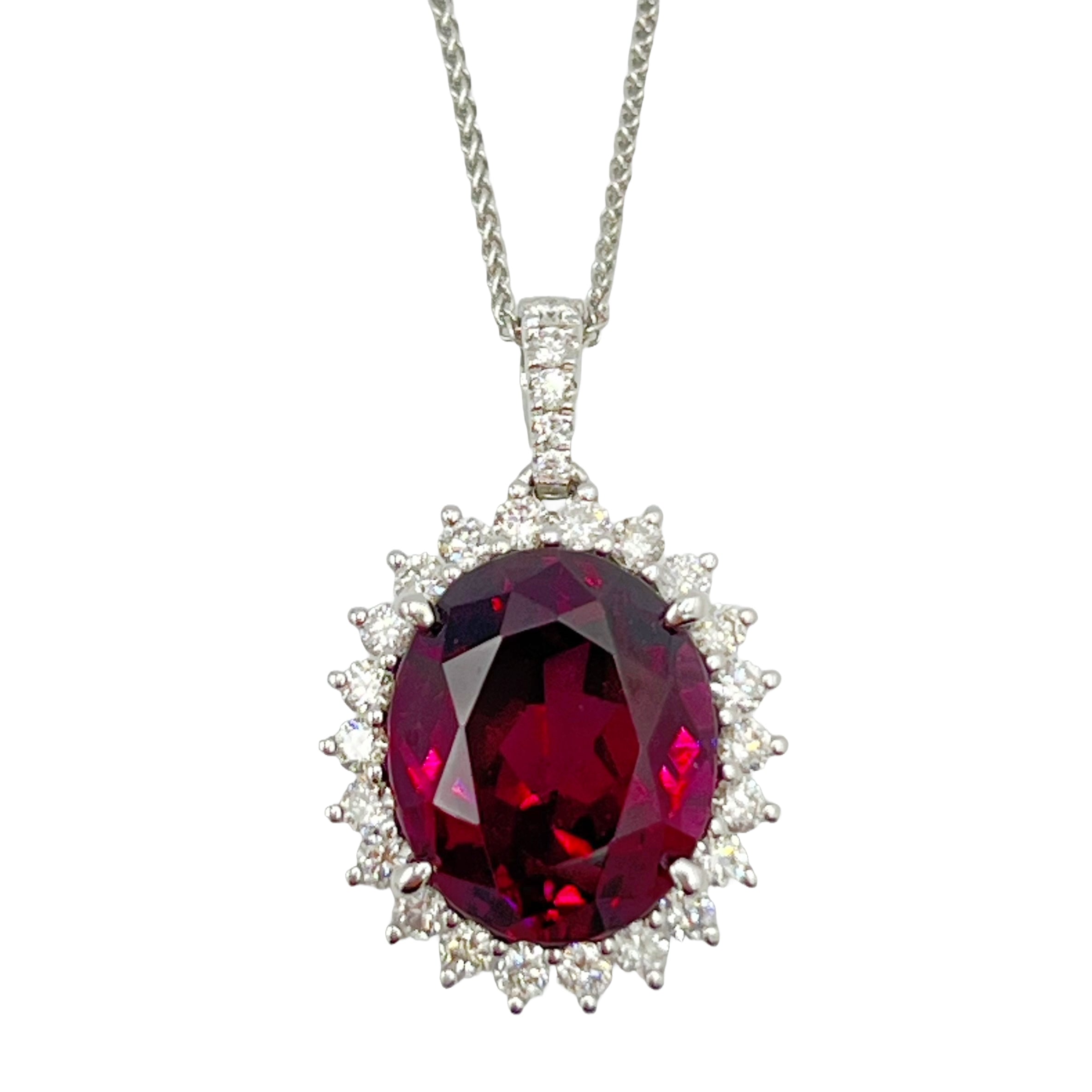 Pendant 14KW/2.0G 1RHOD-7.09CT 27RD-0.49CT