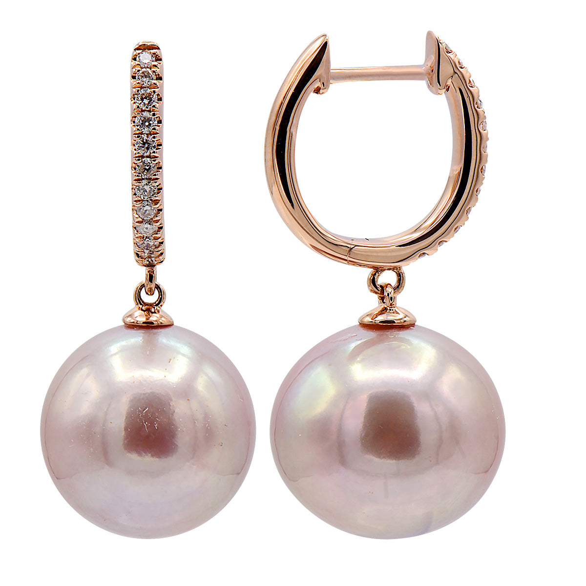 14KR Freshwater Pearl Earrings, 11-12mm